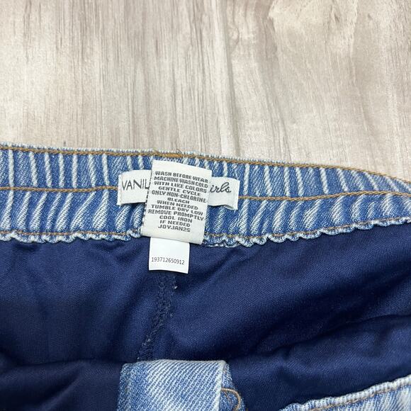 Girls Vanilla Star Frayed Hem Denim Cargo Skirt Size 12 - Picture 6 of 10